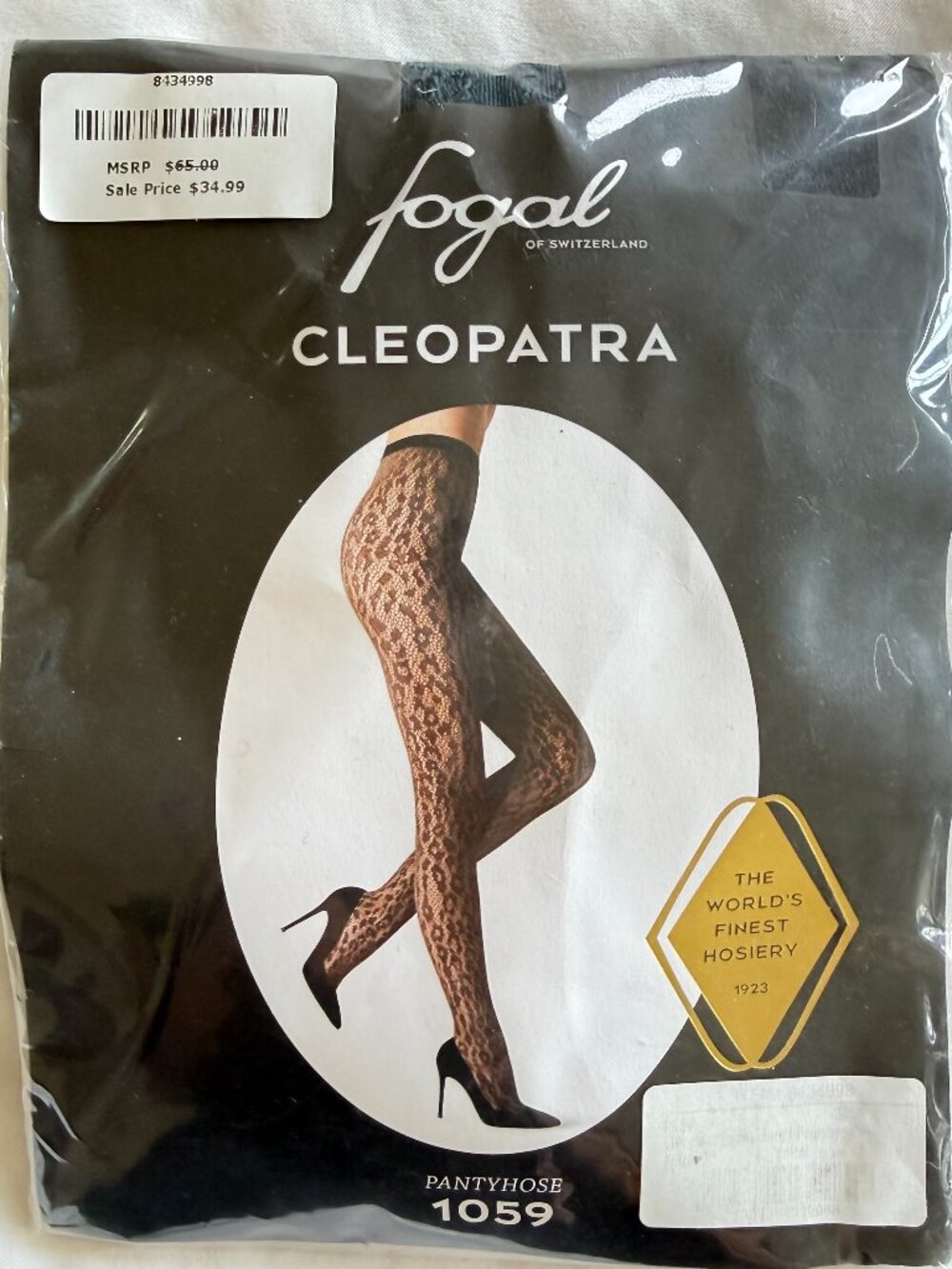 Fogal Cleopatra Leopard Lace Pantyhose – Style 1059 | New in Package - Small
